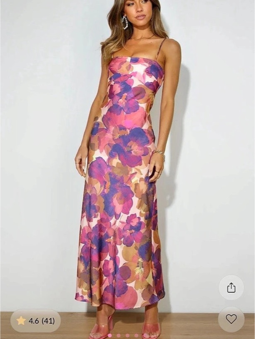 Hello Molly Summertime Lover Maxi Dress Purple Floral Purple & Pink Medium